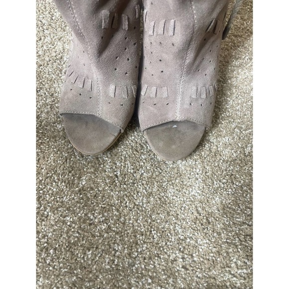 Dolce Vita ankle bootie heels brown suede open peep toe rope ankle wrap SZ 9 - Picture 4 of 11